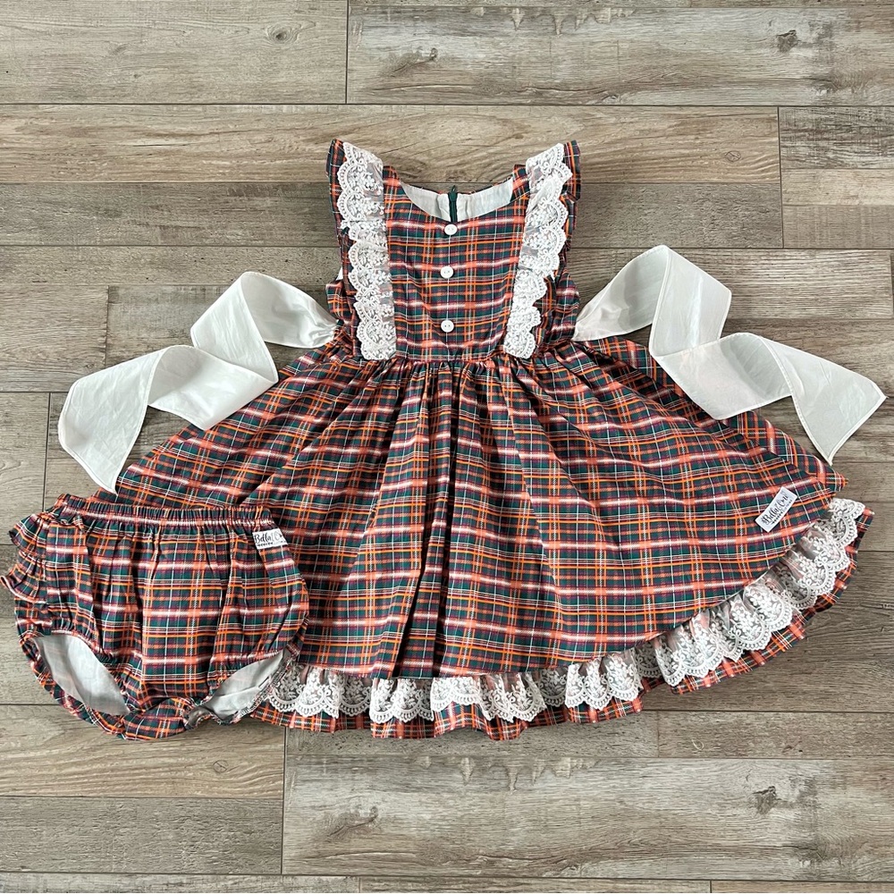 NWOT Bella & Omi Girls Fall Plaid Dress Size 7